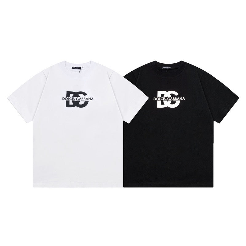 DOLCE&GABBANA DG Logo Print Pure Cotton T-Shirt – Black & White | S–XXL