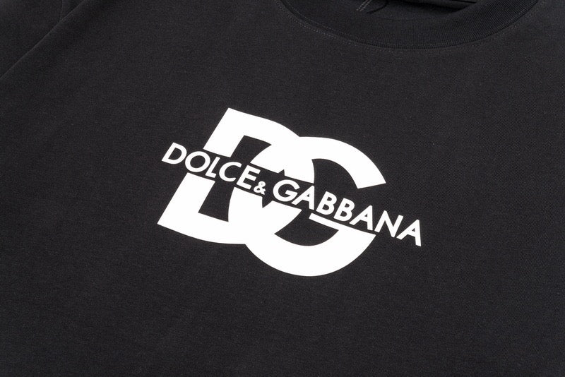 DOLCE&GABBANA DG Logo Print Pure Cotton T-Shirt – Black & White | S–XXL