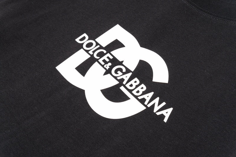 DOLCE&GABBANA DG Logo Print Pure Cotton T-Shirt – Black & White | S–XXL