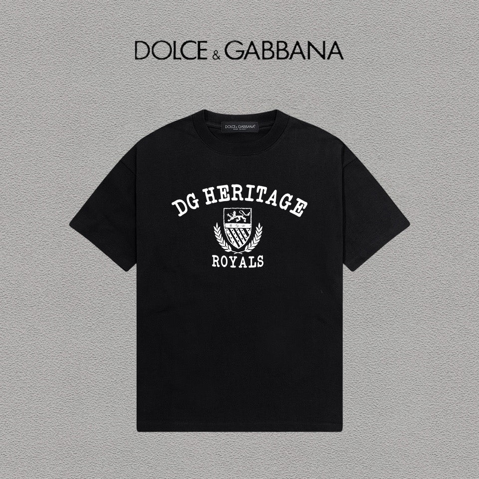 DOLCE&GABBANA DG Logo Print Pure Cotton T-Shirt – Black & White | S–XXL