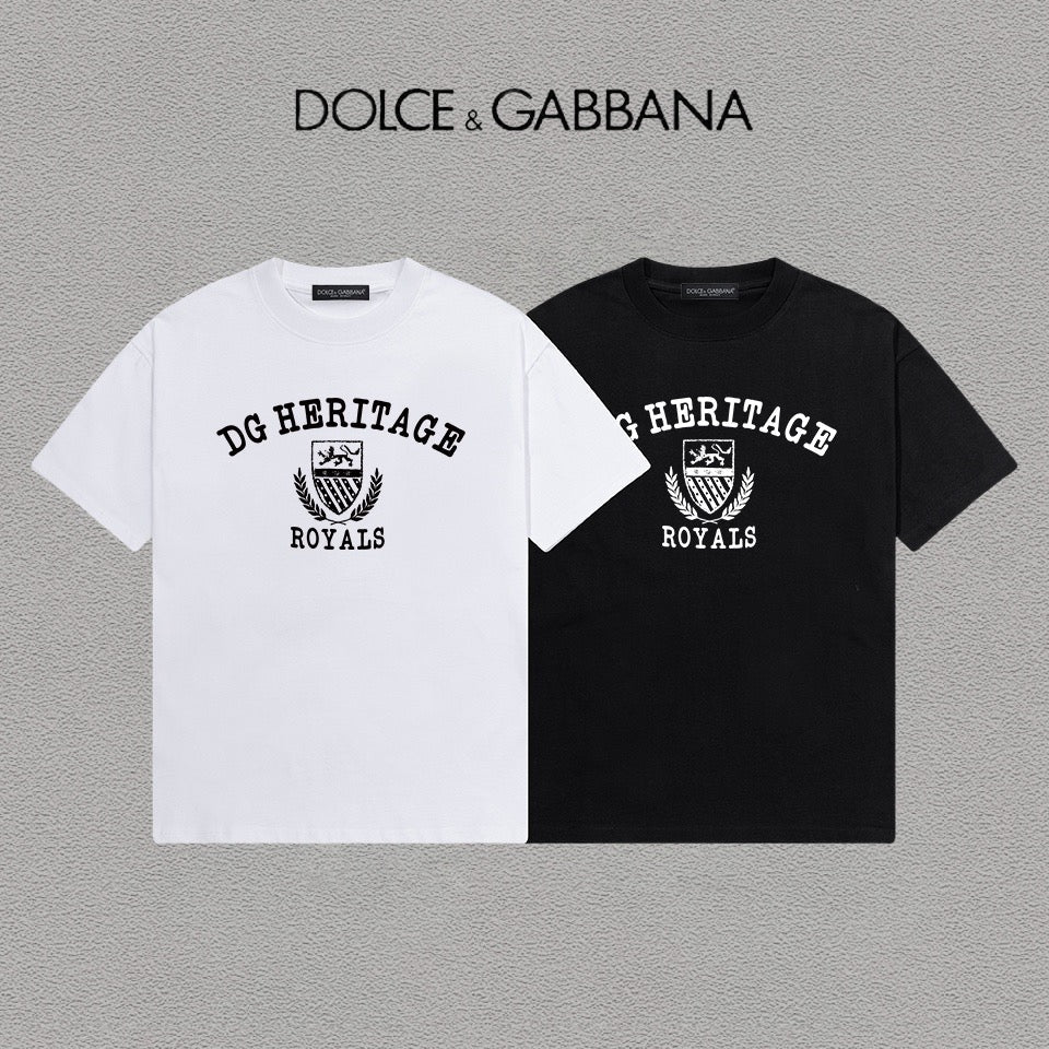 DOLCE&GABBANA DG Logo Print Pure Cotton T-Shirt – Black & White | S–XXL