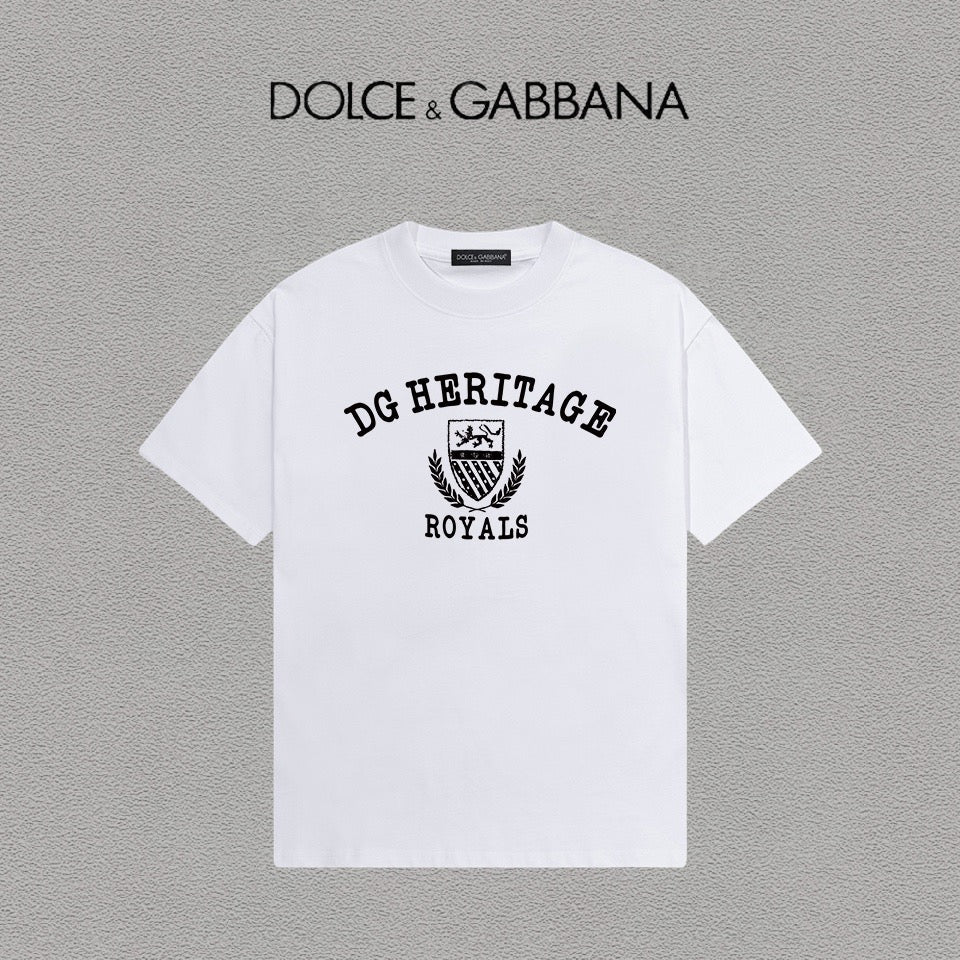 DOLCE&GABBANA DG Logo Print Pure Cotton T-Shirt – Black & White | S–XXL