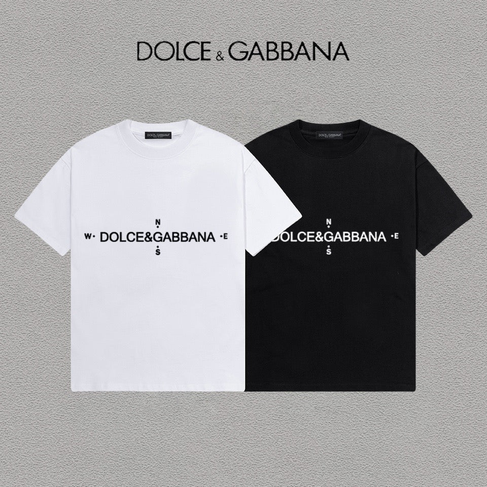 DOLCE&GABBANA DG Logo Print Pure Cotton T-Shirt – Black & White | S–XXL