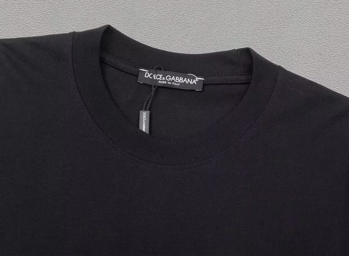 DOLCE&GABBANA DG Logo Print Pure Cotton T-Shirt – Black & White | S–XXL