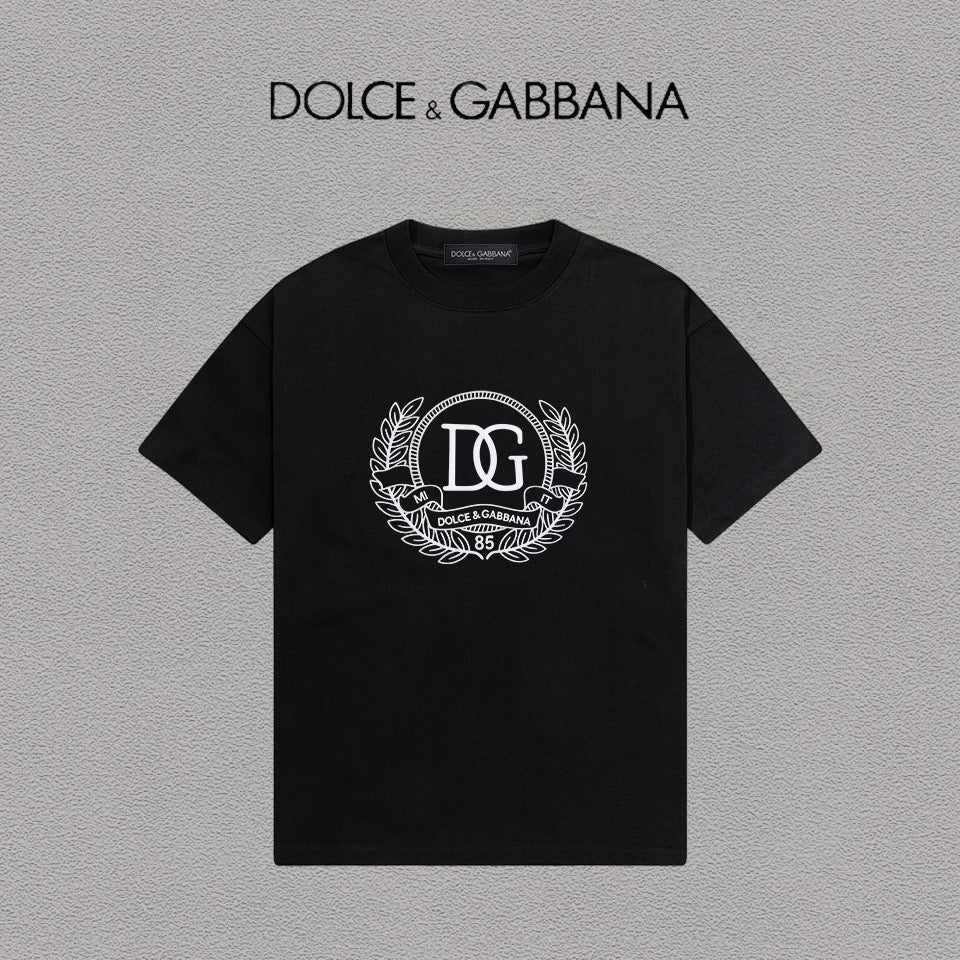DOLCE&GABBANA DG Logo Print Pure Cotton T-Shirt – Black & White | S–XXL