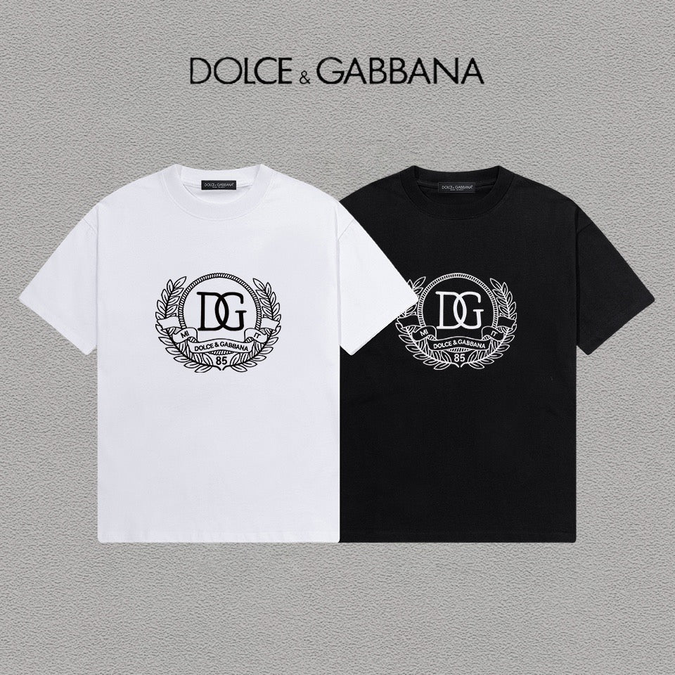 DOLCE&GABBANA DG Logo Print Pure Cotton T-Shirt – Black & White | S–XXL