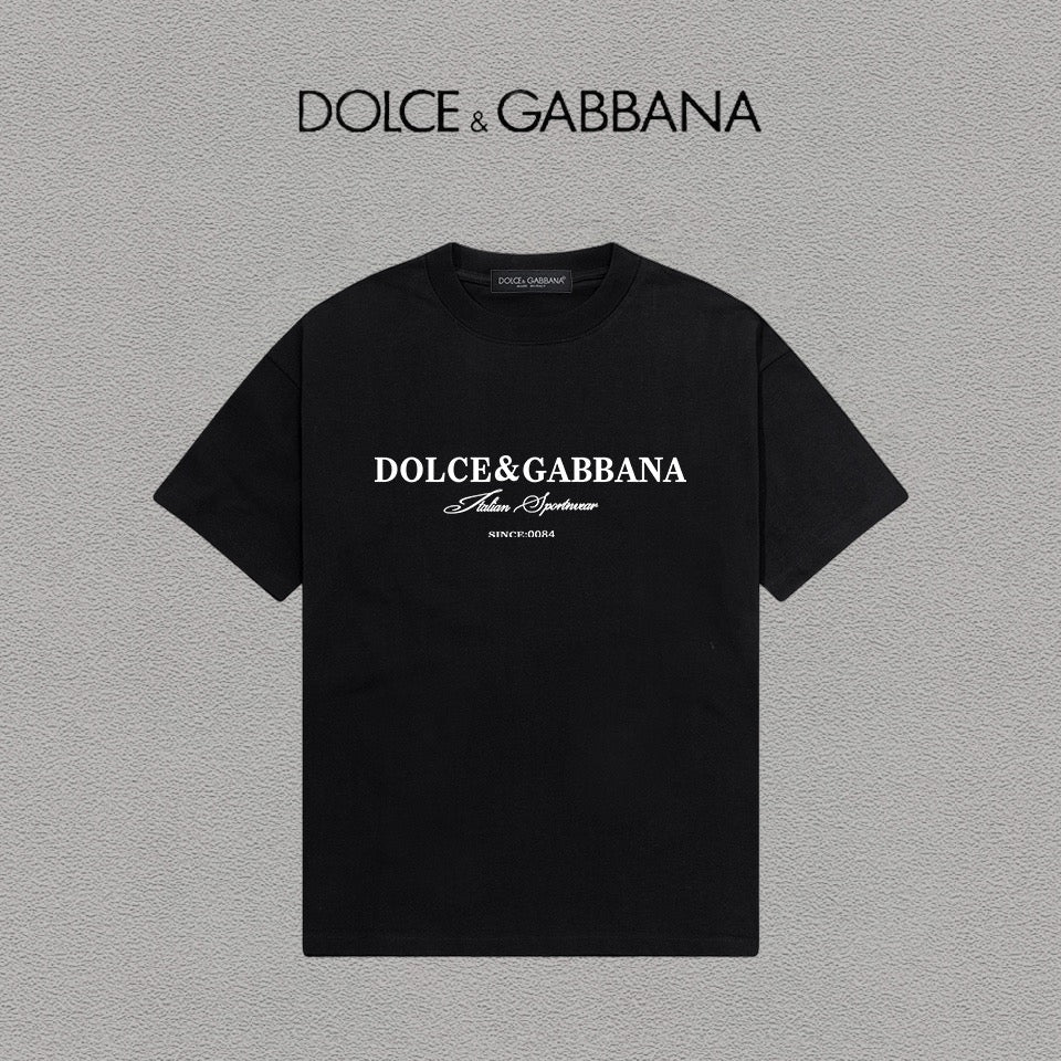 DOLCE&GABBANA DG Logo Print Pure Cotton T-Shirt – Black & White | S–XXL