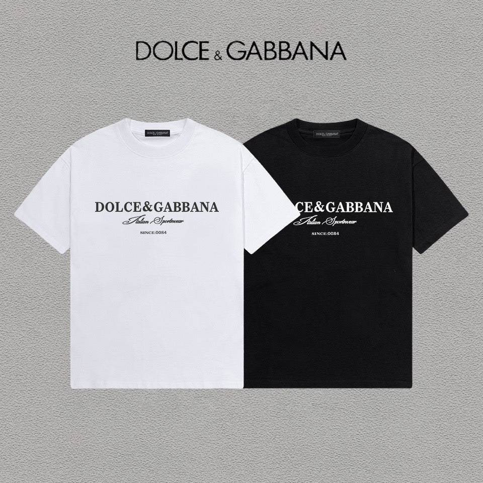 DOLCE&GABBANA DG Logo Print Pure Cotton T-Shirt – Black & White | S–XXL