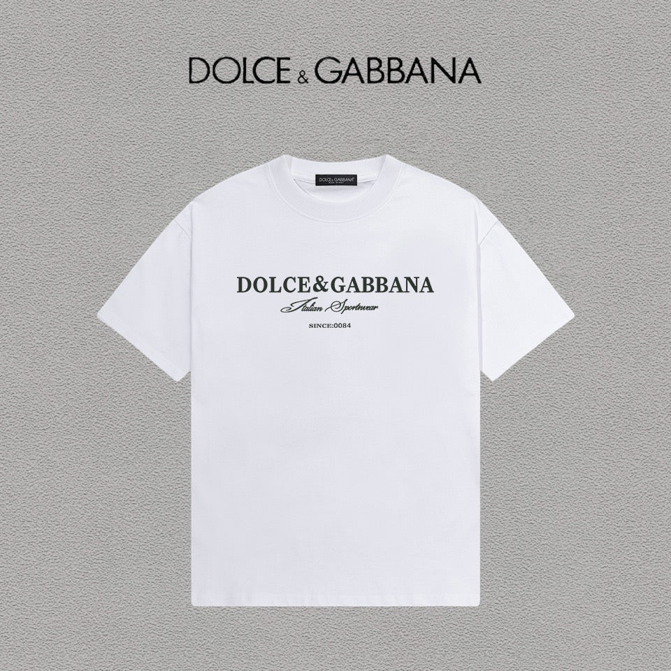 DOLCE&GABBANA DG Logo Print Pure Cotton T-Shirt – Black & White | S–XXL