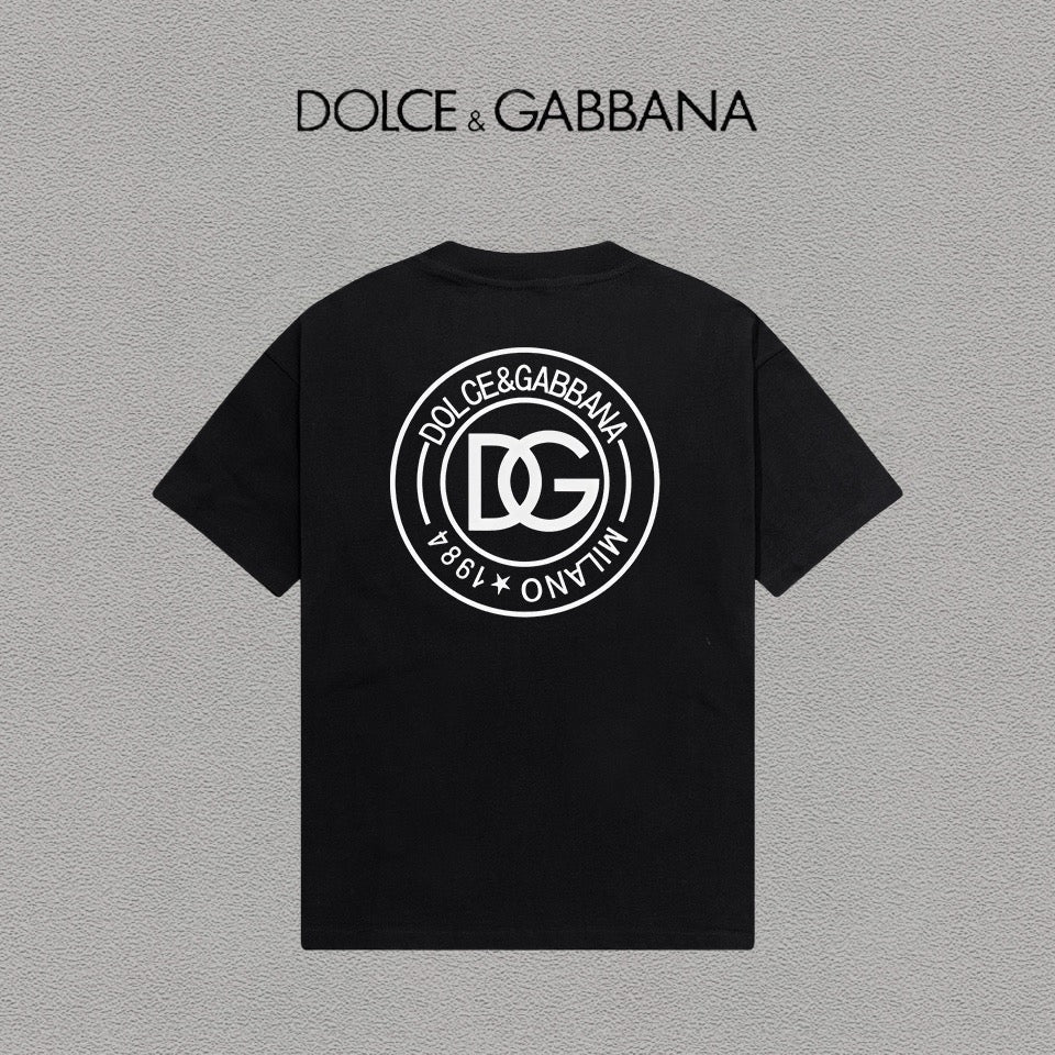 DOLCE&GABBANA DG Logo Print Pure Cotton T-Shirt – Black & White | S–XXL