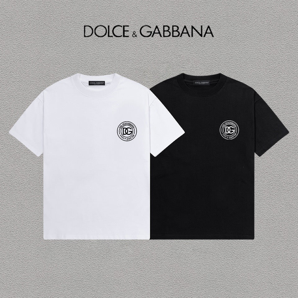 DOLCE&GABBANA DG Logo Print Pure Cotton T-Shirt – Black & White | S–XXL