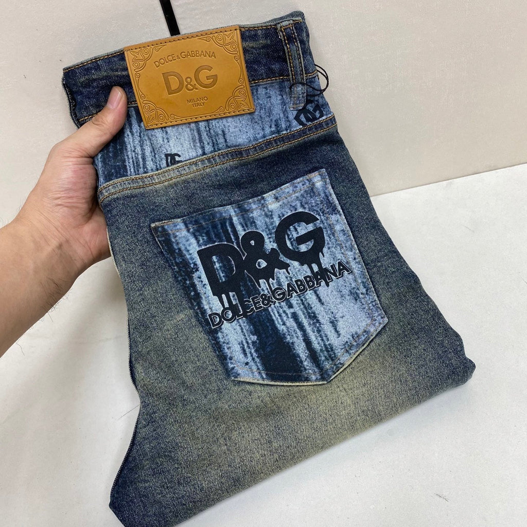 Dolce & Gabbana DG VIBE3 Embroidered Logo Slim Fit Jeans