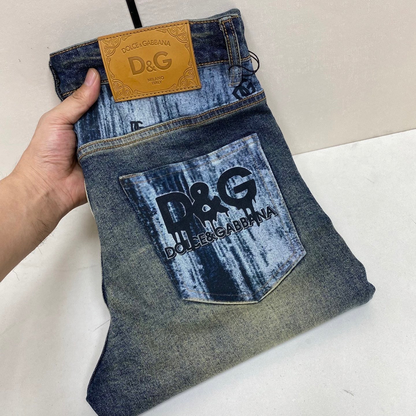 Dolce & Gabbana DG VIBE3 Embroidered Logo Slim Fit Jeans