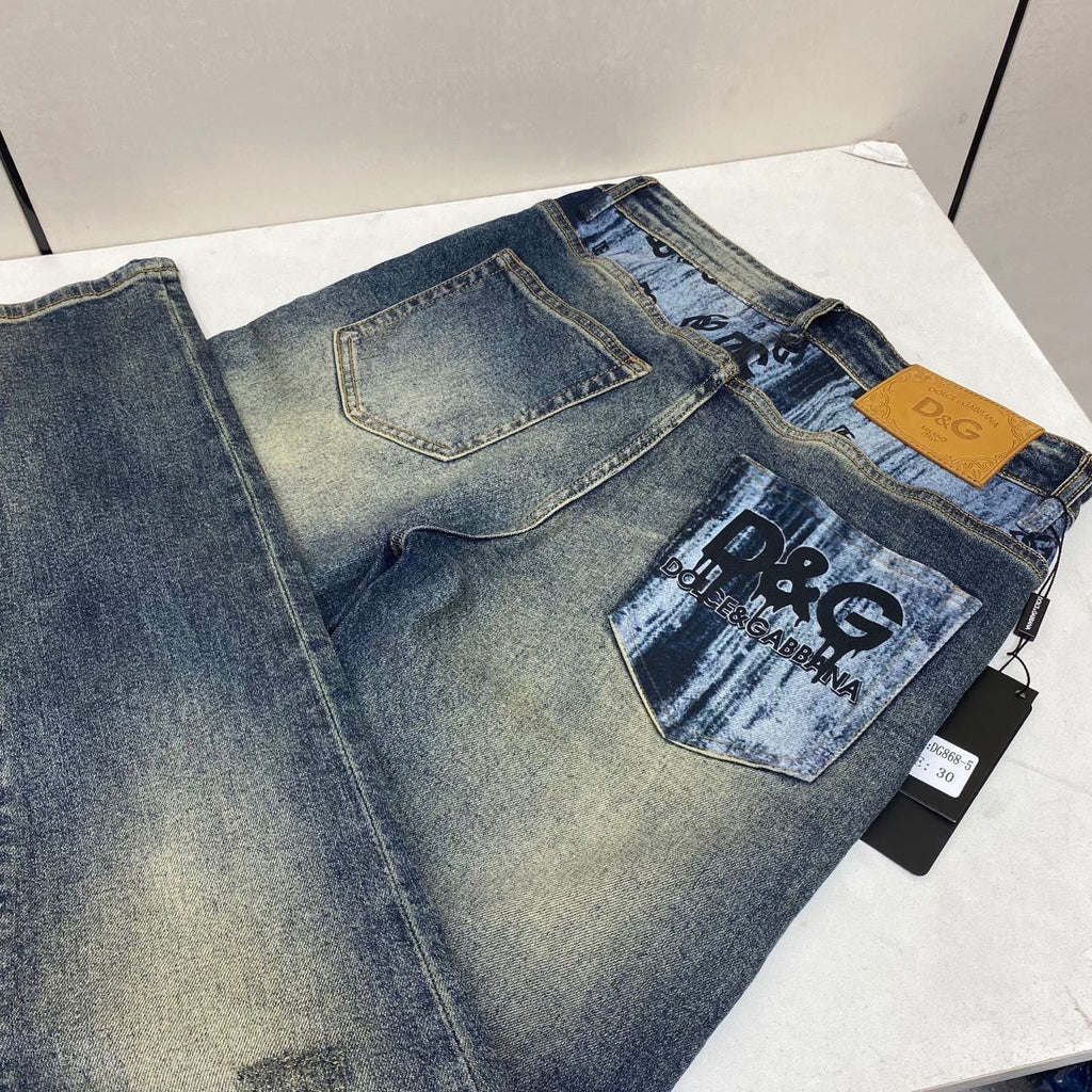 Dolce & Gabbana DG VIBE3 Embroidered Logo Slim Fit Jeans