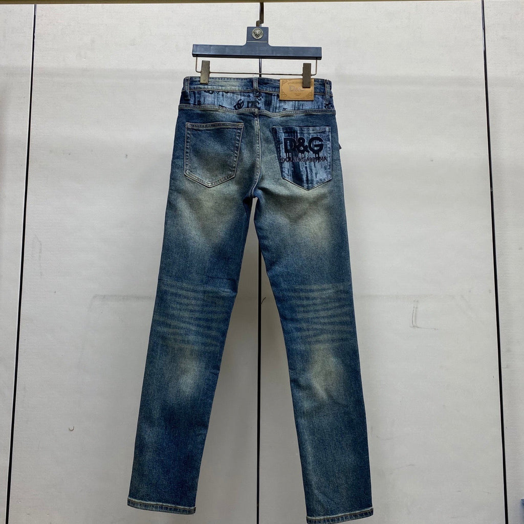Dolce & Gabbana DG VIBE3 Embroidered Logo Slim Fit Jeans