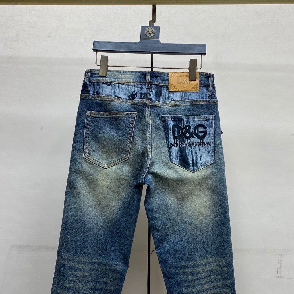 Dolce & Gabbana DG VIBE3 Embroidered Logo Slim Fit Jeans
