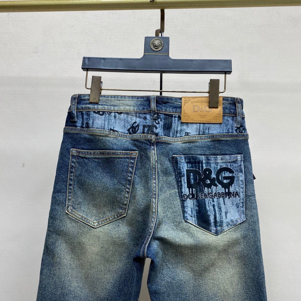 Dolce & Gabbana DG VIBE3 Embroidered Logo Slim Fit Jeans