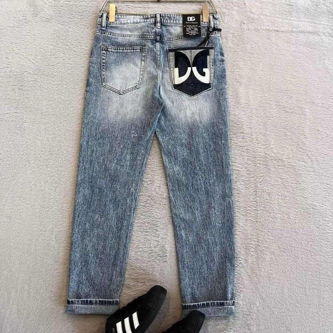 Dolce & Gabbana DG VIBE3 Embroidered Logo Slim Fit Jeans