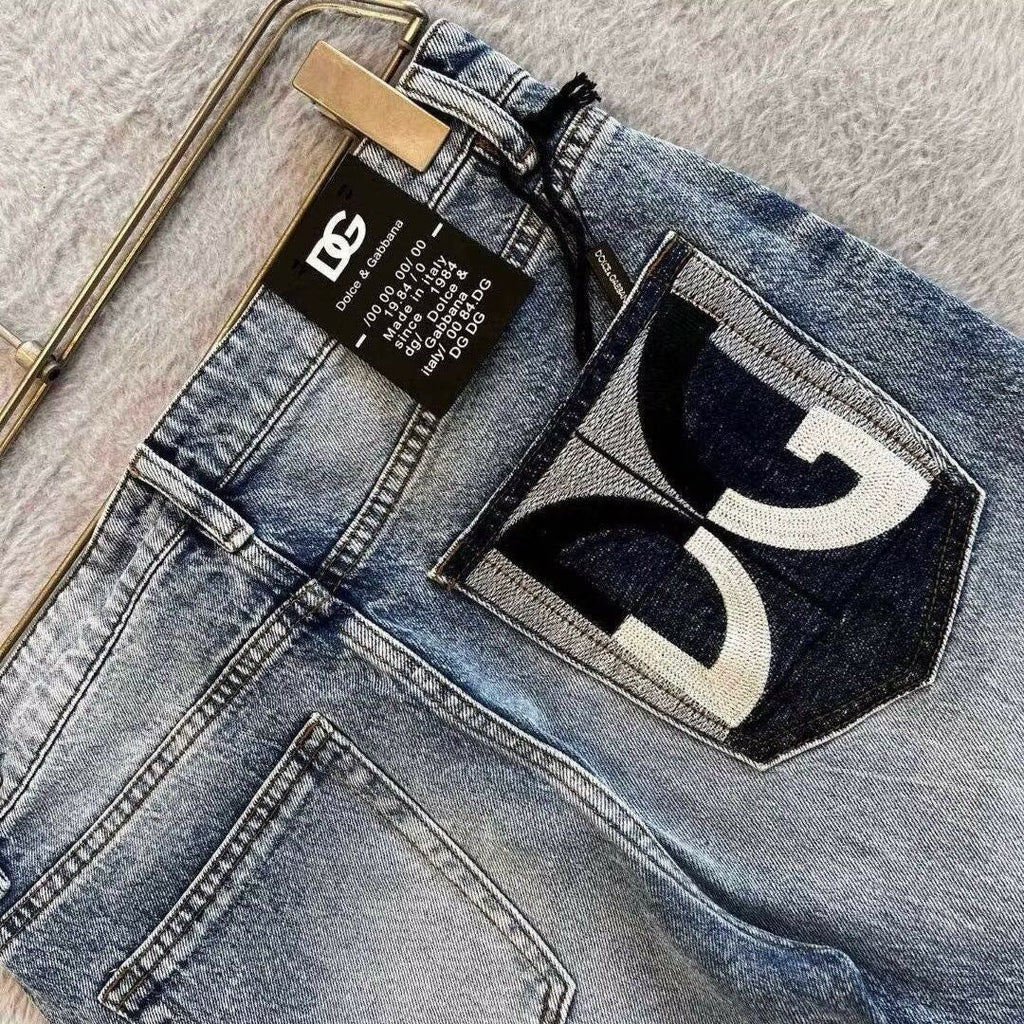Dolce & Gabbana DG VIBE3 Embroidered Logo Slim Fit Jeans