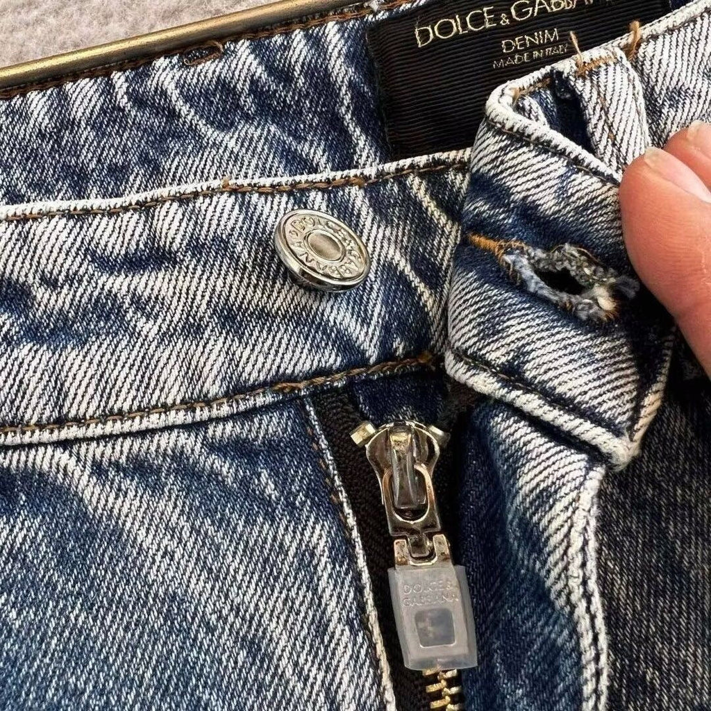 Dolce & Gabbana DG VIBE3 Embroidered Logo Slim Fit Jeans