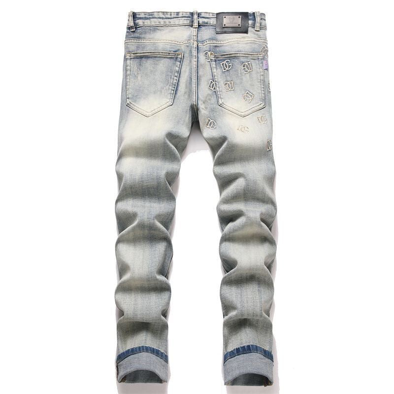 Dolce & Gabbana DG VIBE3 Embroidered Logo Slim Fit Jeans