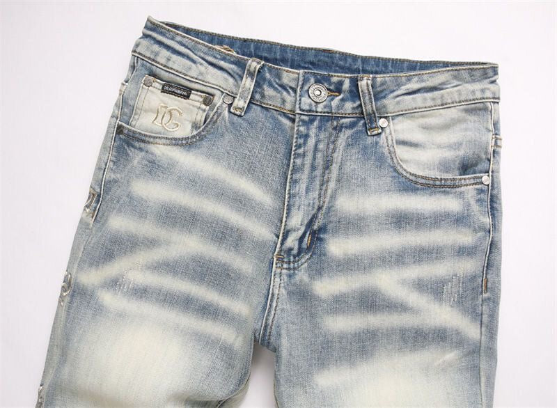 Dolce & Gabbana DG VIBE3 Embroidered Logo Slim Fit Jeans
