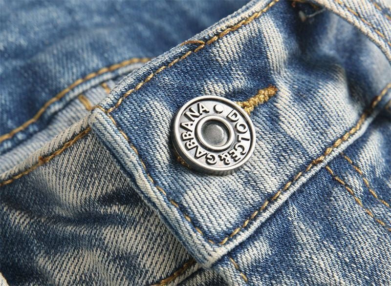 Dolce & Gabbana DG VIBE3 Embroidered Logo Slim Fit Jeans