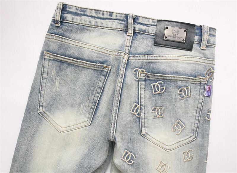 Dolce & Gabbana DG VIBE3 Embroidered Logo Slim Fit Jeans