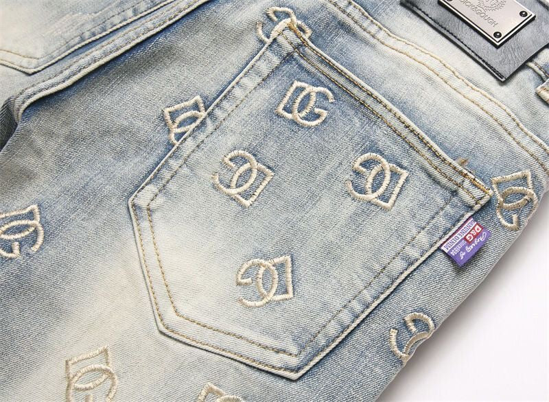 Dolce & Gabbana DG VIBE3 Embroidered Logo Slim Fit Jeans