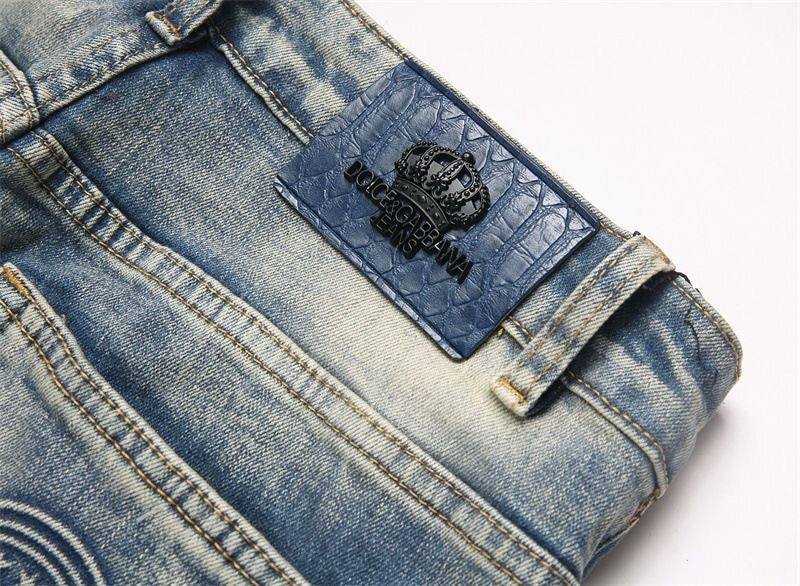 Dolce & Gabbana DG VIBE3 Embroidered Logo Slim Fit Jeans