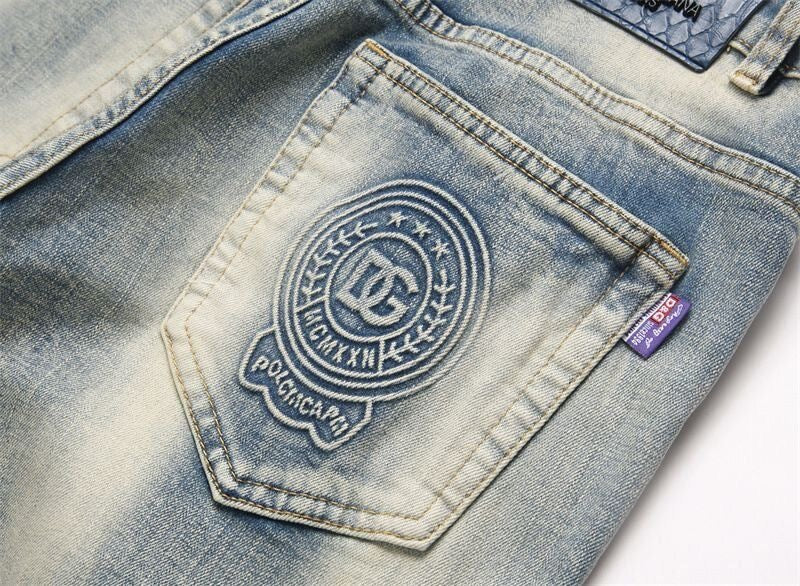 Dolce & Gabbana DG VIBE3 Embroidered Logo Slim Fit Jeans