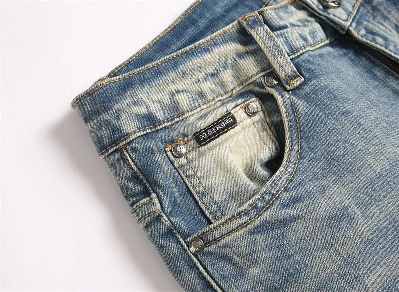 Dolce & Gabbana DG VIBE3 Embroidered Logo Slim Fit Jeans