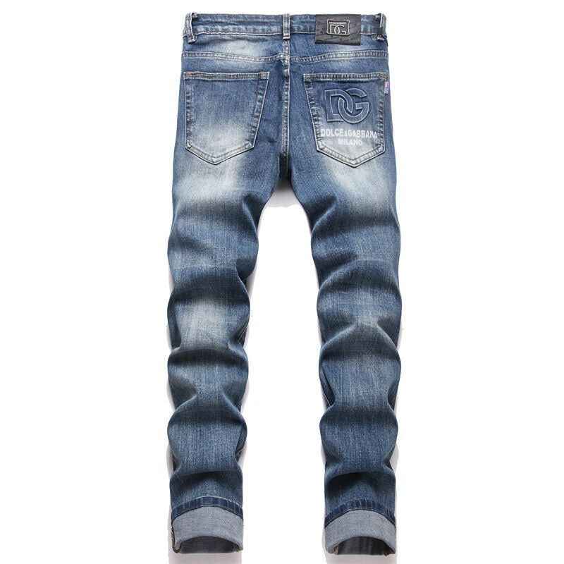 Dolce & Gabbana DG VIBE3 Embroidered Logo Slim Fit Jeans