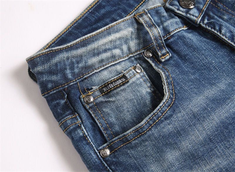 Dolce & Gabbana DG VIBE3 Embroidered Logo Slim Fit Jeans