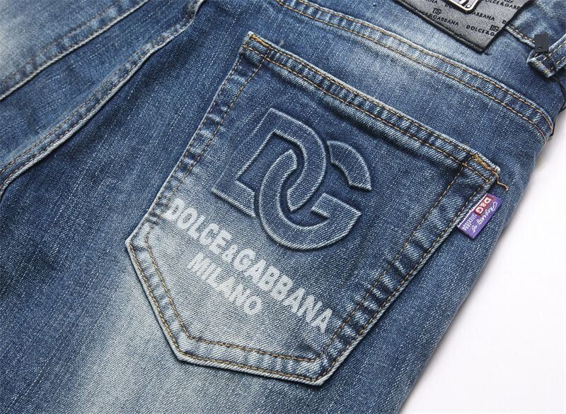 Dolce & Gabbana DG VIBE3 Embroidered Logo Slim Fit Jeans