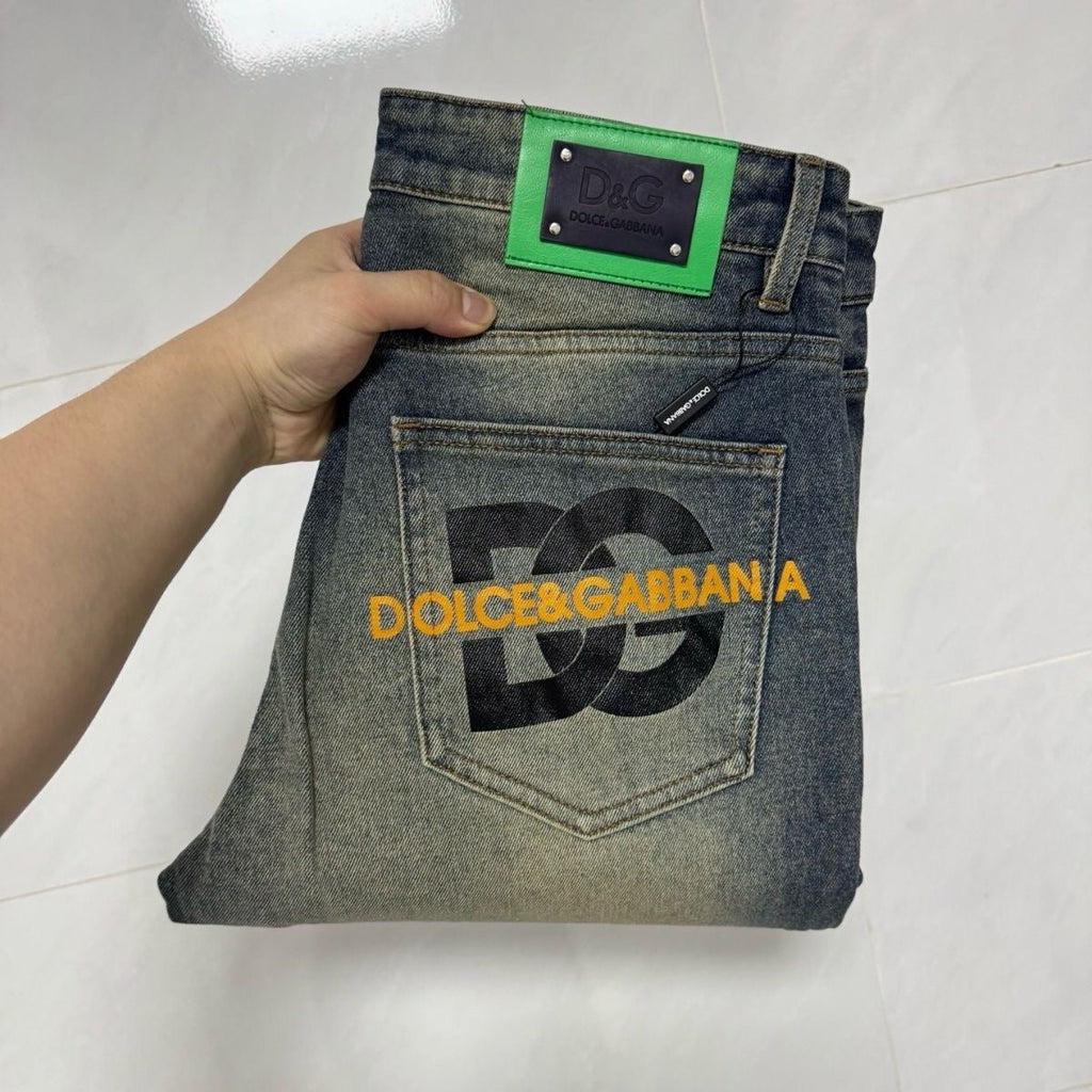 Dolce & Gabbana DG VIBE3 Embroidered Logo Slim Fit Jeans