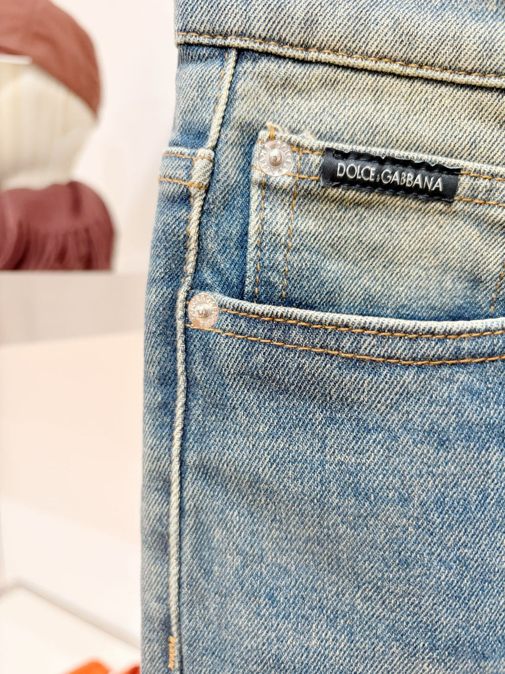 Dolce & Gabbana DG VIBE3 Embroidered Logo Slim Fit Jeans