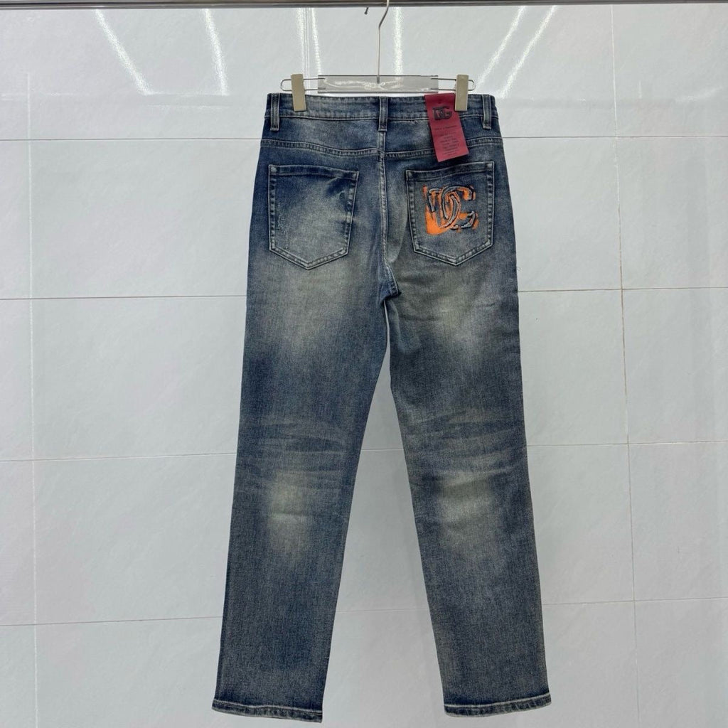 Dolce & Gabbana DG VIBE3 Embroidered Logo Slim Fit Jeans