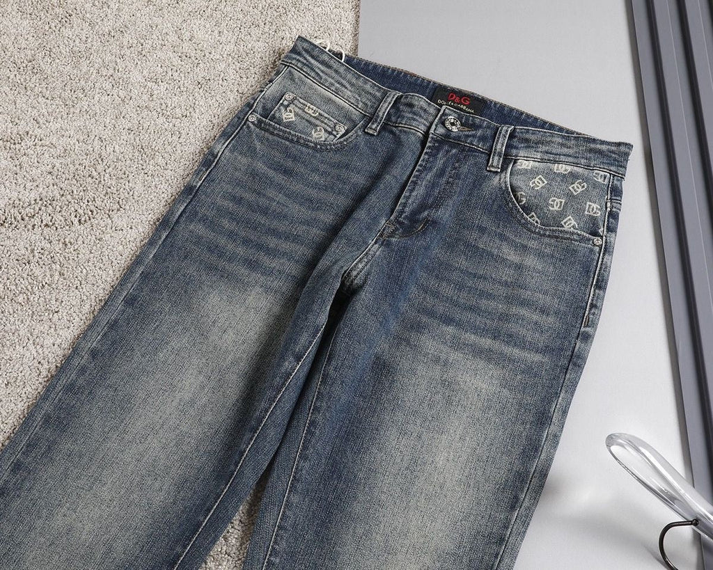 Dolce & Gabbana DG VIBE3 Embroidered Logo Slim Fit Jeans