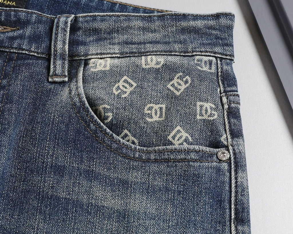 Dolce & Gabbana DG VIBE3 Embroidered Logo Slim Fit Jeans