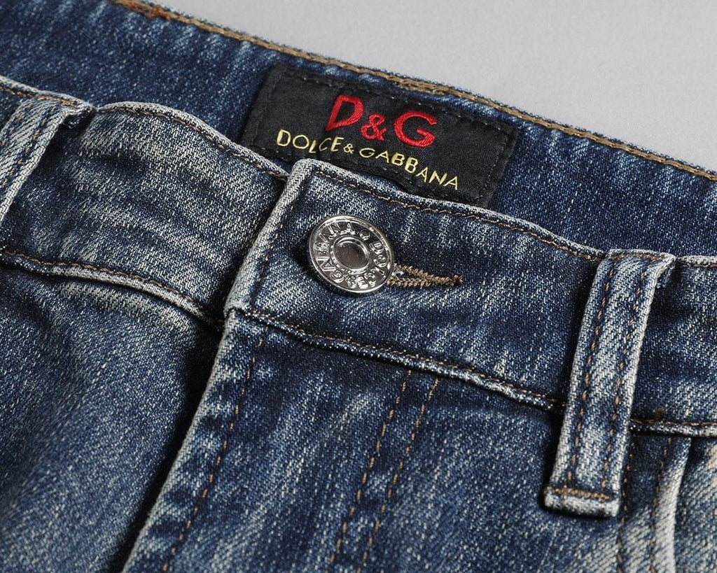 Dolce & Gabbana DG VIBE3 Embroidered Logo Slim Fit Jeans