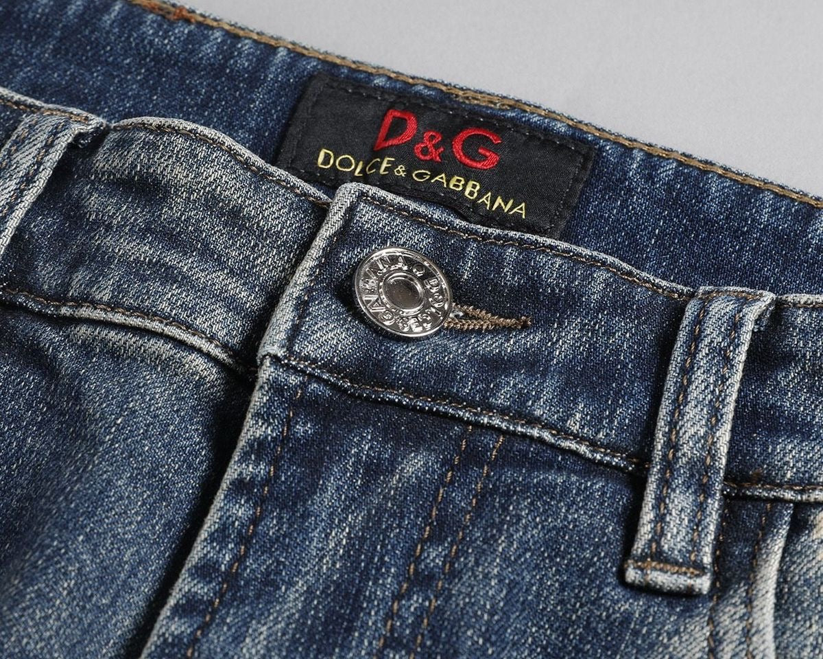 Dolce & Gabbana DG VIBE3 Embroidered Logo Slim Fit Jeans