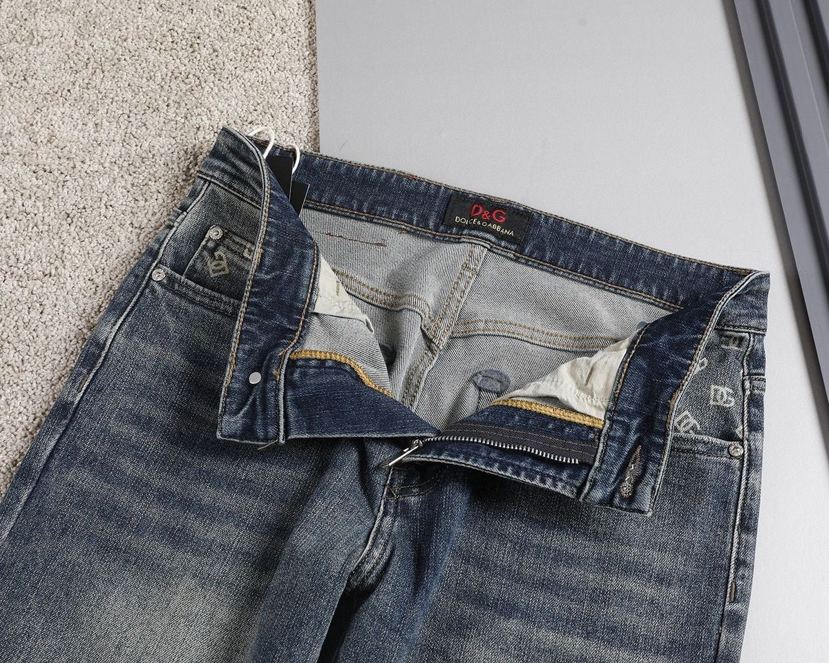 Dolce & Gabbana DG VIBE3 Embroidered Logo Slim Fit Jeans