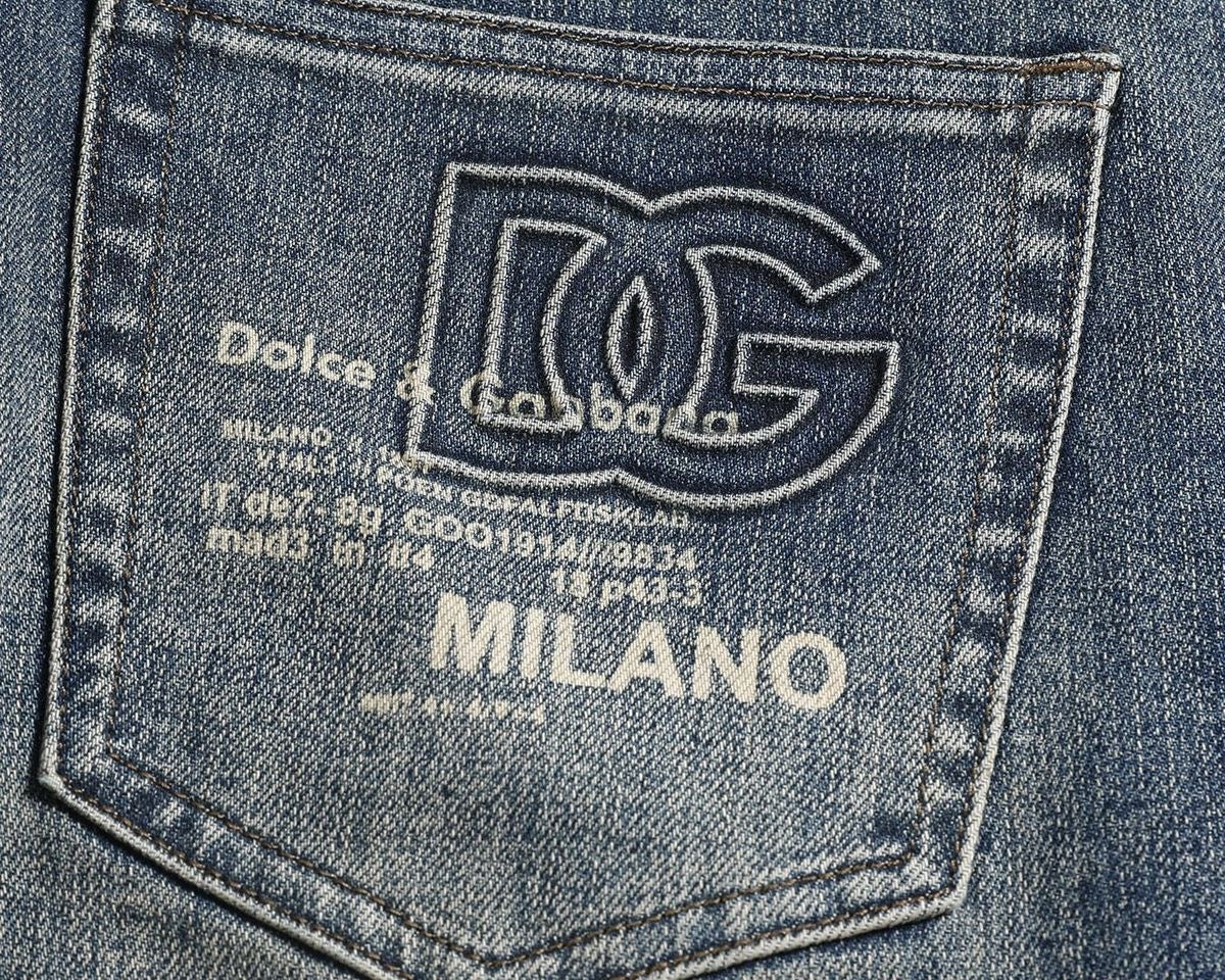 Dolce & Gabbana DG VIBE3 Embroidered Logo Slim Fit Jeans