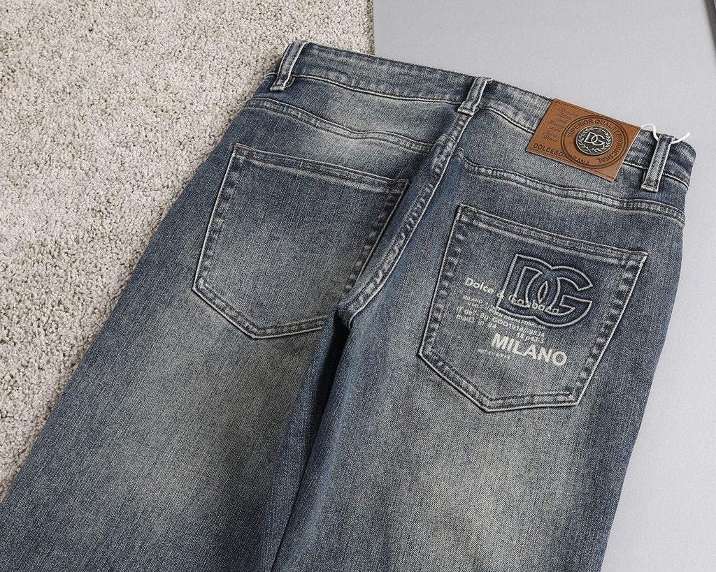 Dolce & Gabbana DG VIBE3 Embroidered Logo Slim Fit Jeans