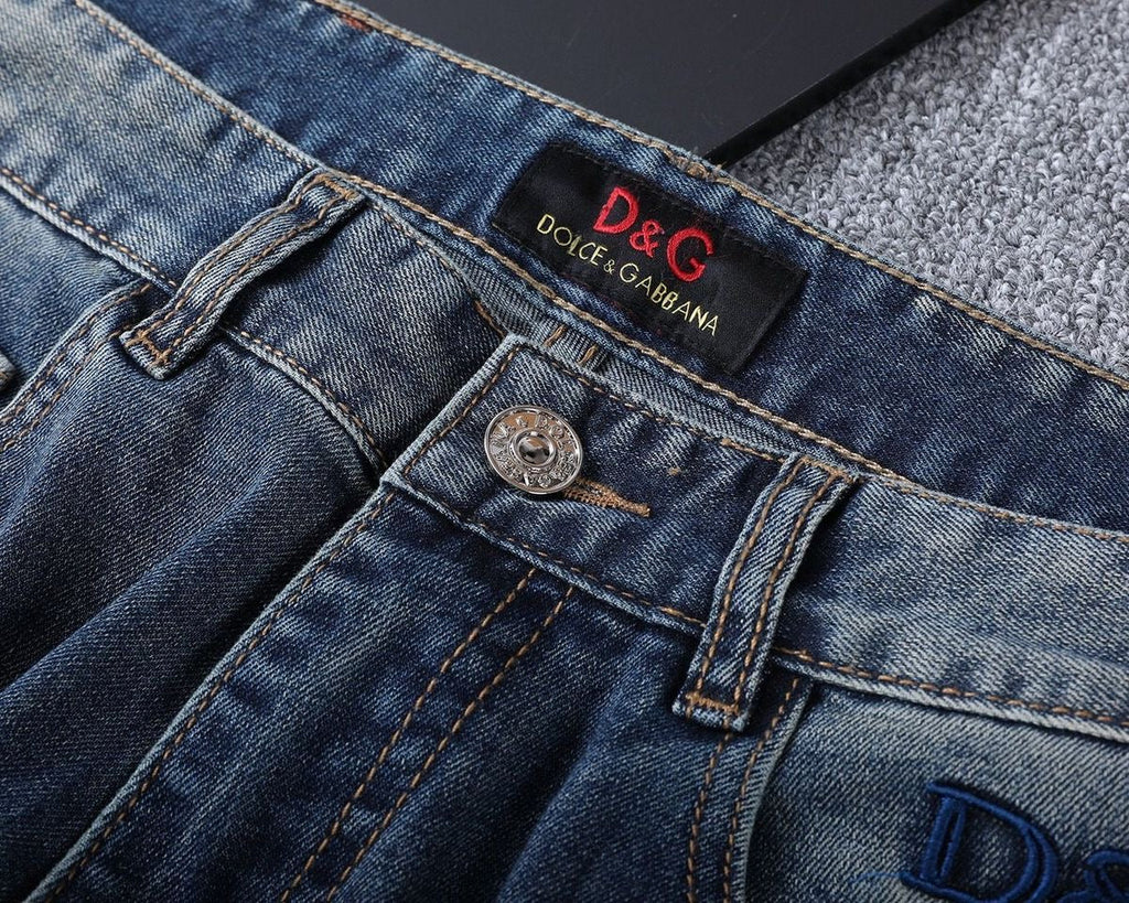 Dolce & Gabbana DG VIBE3 Embroidered Logo Slim Fit Jeans