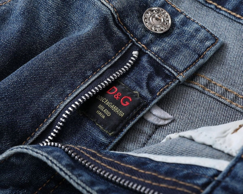 Dolce & Gabbana DG VIBE3 Embroidered Logo Slim Fit Jeans