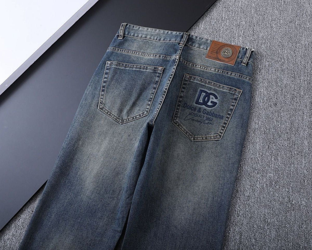 Dolce & Gabbana DG VIBE3 Embroidered Logo Slim Fit Jeans