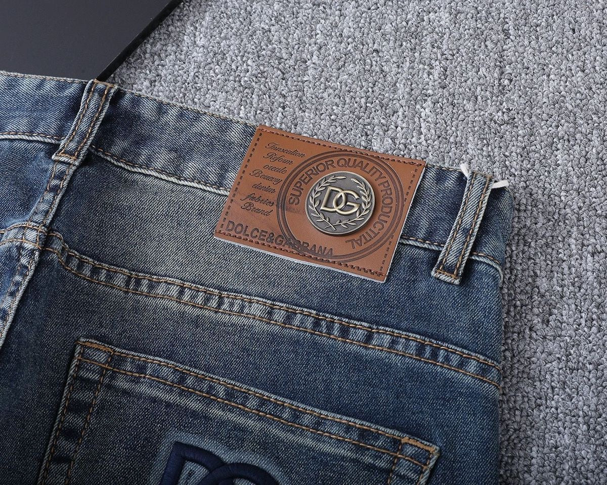 Dolce & Gabbana DG VIBE3 Embroidered Logo Slim Fit Jeans