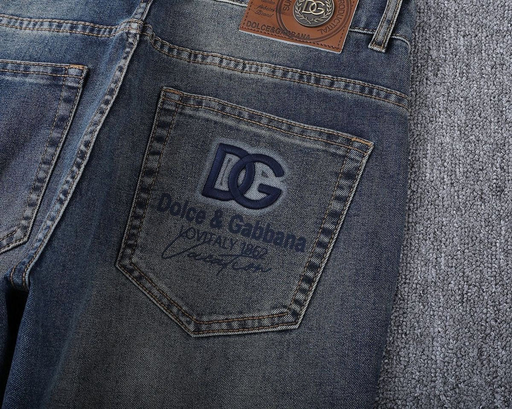 Dolce & Gabbana DG VIBE3 Embroidered Logo Slim Fit Jeans